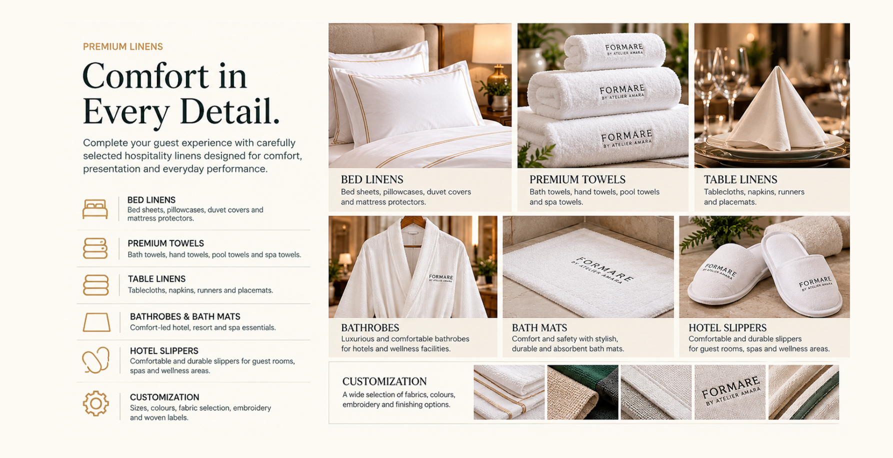 Luxury bed linens and towels
